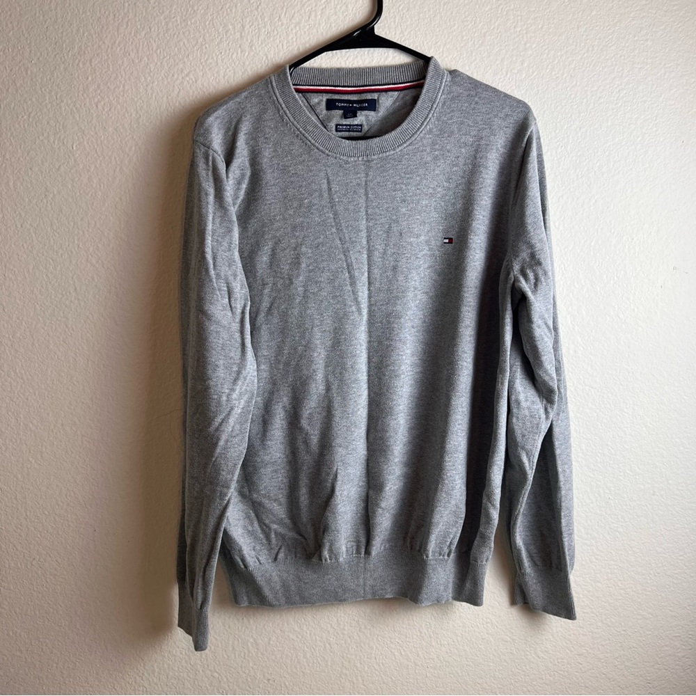 Tommy Hilfiger Men's Gray Cotton Sweater Size Large